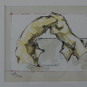 Kees Verkade - Zeldzame litho - 1997 - 'Omhelzing, de kus, gesprek, tors' - 48/50 kopen? Bied vanaf 300!