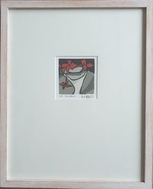 Fon Klement - Les Fleurs - Linosnede - 1992 - ingelijst - 53 x 43 cm - EA kopen? Bied vanaf 75!