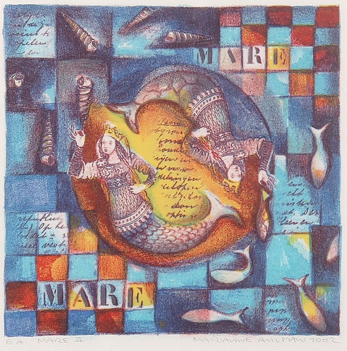 Marianne Aulman - Zeefdruk, Mare II - Ingelijst kopen? Bied vanaf 1!