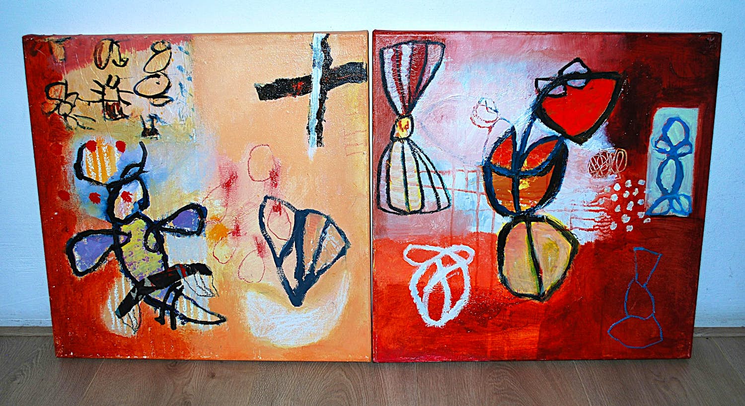 Anna Verrijt - "Bienvenue"- schilderijen 2-luik kopen? Bied vanaf 295!