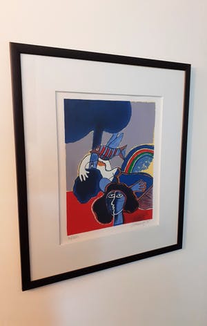 Corneille - Kleurrijke zeefdruk, mooi gelijst kopen? Bied vanaf 299!