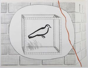 Roger Raveel - Litho, Gekooide duif - Ingelijst kopen? Bied vanaf 600!