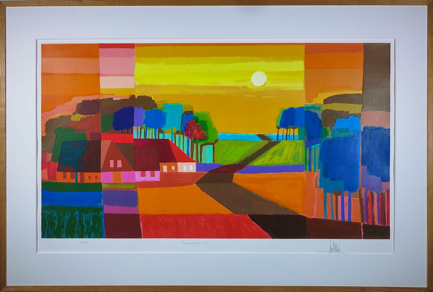 Ton Schulten - Zeefrduk op papier, Zomergloed - Ingelijst kopen? Bied vanaf 450!