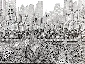 Jan Bernard Meinen - Grote & gedetailleerde Inkt-tekening "Vogels in dozen" - 1974 - gesigneer kopen? Bied vanaf 29!