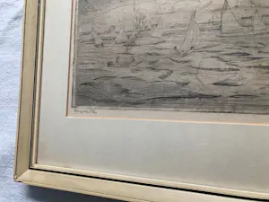 Herman Bieling - Ingelijste ets , Bergsche Plas, Rotterdam – Lijst, 28 x 37 cm. – ca. 1920 kopen? Bied vanaf 60!