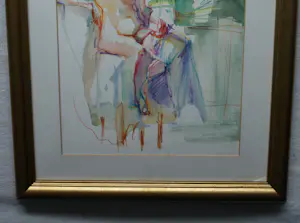 Theodoor Herbert van Putten - Ingelijste aquarel , Vrouw op stoel – 1977 kopen? Bied vanaf 35!