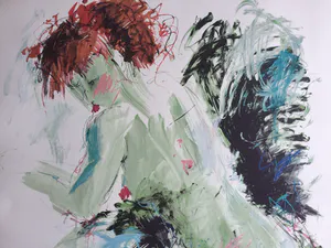 Annemarie de Groot - Subtiel naakt | Grote kleuren zeefdruk kopen? Bied vanaf 45!