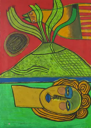 Corneille - Zeefdruk, Le joyeux volcan - Ingelijst (Groot) kopen? Bied vanaf 1!