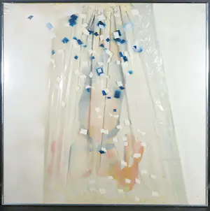 Paul Bakker - Collage op doek, Zonder titel - Ingelijst (Groot) kopen? Bied vanaf 1!