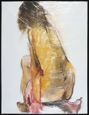 Franscz Witte - Gemengde techniek op papier, Zittend naakt vanaf achterzijde kopen? Bied vanaf 1!