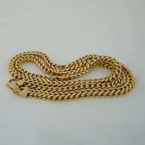 1915- Robuust Engels Londen 9 krt geel-gouden "dubbel" Gourmette Collier- Lang! kopen? Bied vanaf 1500!