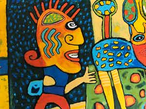 Clemens Briels - Zeefdruk, The legendary cow hunting - Nr. 89 verkocht voor € 110!