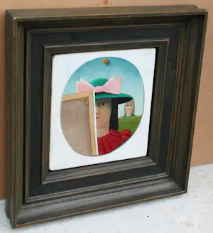 Dolf Zwerver - Olieverf op paneel: verliefde schilder - 1982 kopen? Bied vanaf 1250!