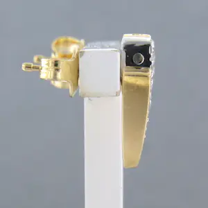18k bicolour gouden oorknoppen met briljant geslepen diamant tot. 0.18ct kopen? Bied vanaf 260!