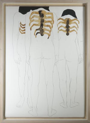 C.J.M. van Herwaarden - Tekening en aquarel, Tired Family - Ingelijst (Groot) kopen? Bied vanaf 250!