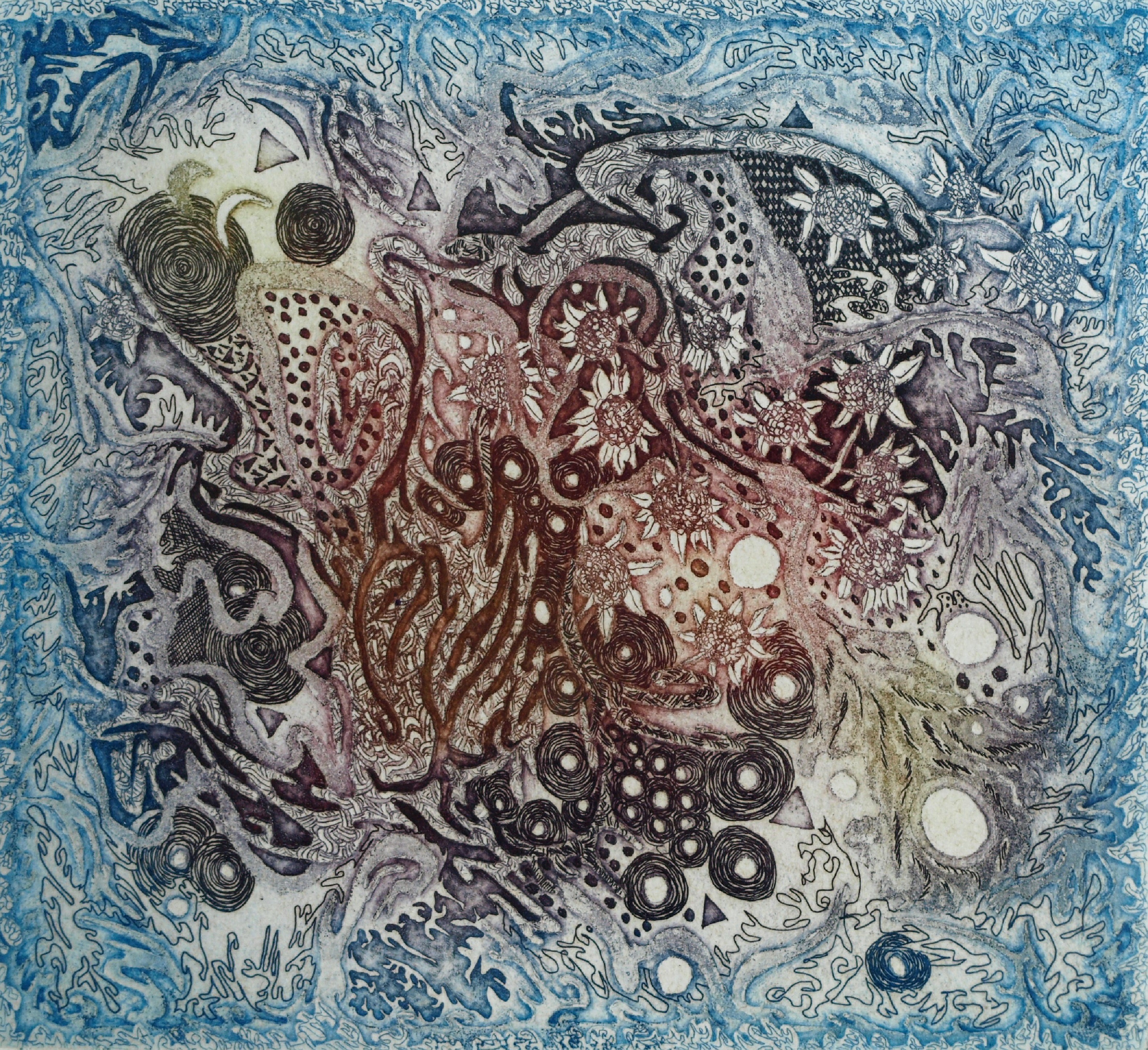 Niet of onleesbaar gesigneerd - Ets, Zonder titel – gesigneerd en ingelijst kopen? Bied vanaf 1!