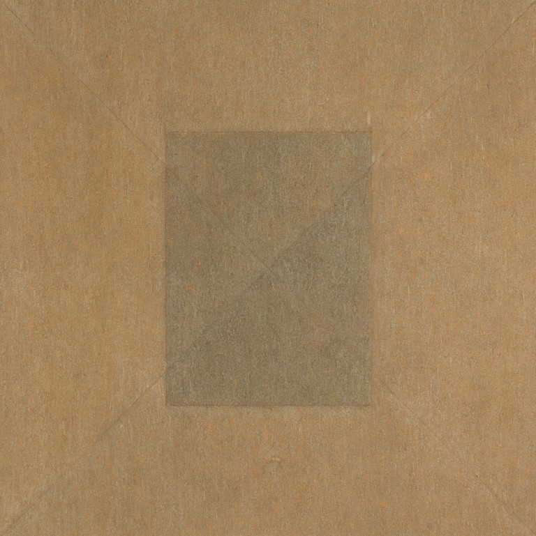 Annet van Batenburg - Diagonalen met rechthoek - Potlood en pastelkrijt op bruin papier - 1979 kopen? Bied vanaf 10!