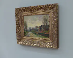 Jan J. van der Stap - Hollands polderlandschap met boerderij en figuur aan de vaart kopen? Bied vanaf 65!