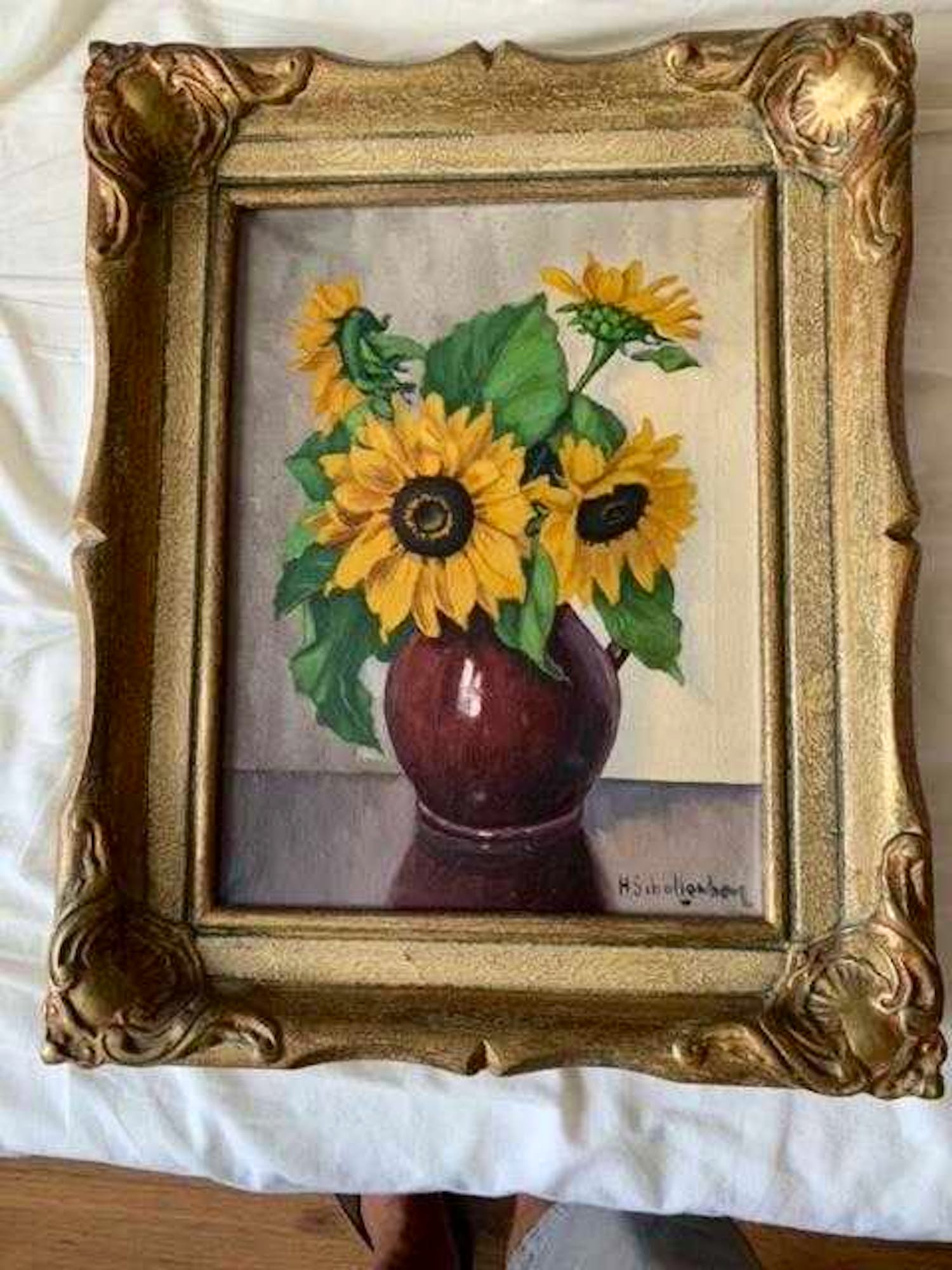 Huibert Schallenberg - Zonnebloemen in vaas verkocht voor € 75!