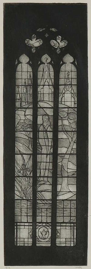 Inez Dijkshoorn - Ets, Glas-in-lood venster (Sint Janskathedraal Den Bosch) kopen? Bied vanaf 20!