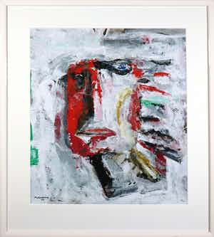 Nico Molenkamp - Zeefdruk, Masker - Ingelijst verkocht voor € 100!