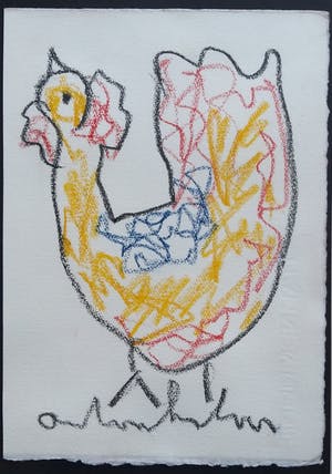 Anton Heyboer - Kippetje - pastel op papier kopen? Bied vanaf 150!