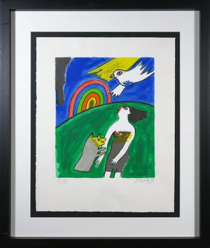 Corneille - Zeefdruk, Femme Arc-en-ciel - Ingelijst kopen? Bied vanaf 200!
