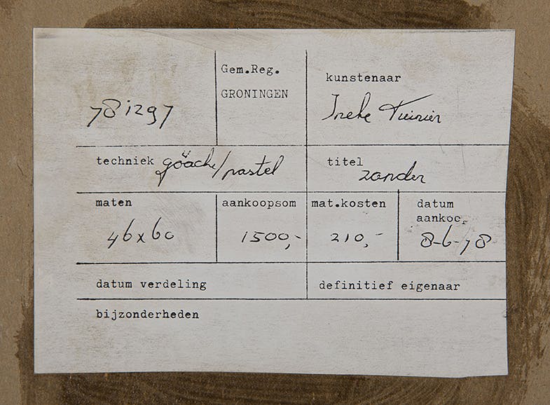 Ineke Tuinier - Zonder titel - Gouache en pastel op papier - BKR Groningen, 19 kopen? Bied vanaf 9!