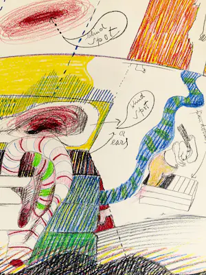 Hannes Postma - in maart 1967 gemaakte kleurpotlood tekening "lay out for a new Goddess" kopen? Bied vanaf 46!
