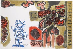 Corneille - Litho, Zonder titel, uit Femme de Nuit et d'Aube - Ingelijst kopen? Bied vanaf 1!