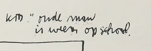 Koos de Bruin - Pentekening, Oude man is weer op school kopen? Bied vanaf 1!
