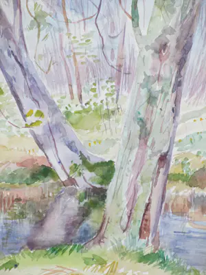 Han Krug - Landschappen bij een beek - Aquarel kaufen? Bieten Sie von 50!