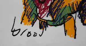 Herman Brood - ingelijste zeefdruk: horseman kopen? Bied vanaf 99!