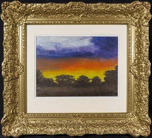 Prins Bernhard van Lippe-Biesterfeld - Olieverf op doek, Afrikaans landschap bij nacht - Ingelijst kopen? Bied vanaf 4000!