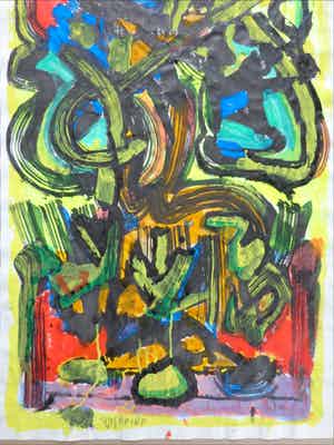 Ernst Vijlbrief - ABSTRACTIE / OLIEVERF PAPIER / 98x64cm / SIG / 1995 verkocht voor € 1!