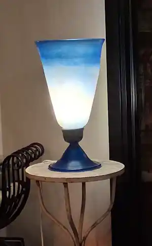 AcheterMurano Glas - Vintage Italiaanse Design Lamp - Handgeblazen Scavo Glas - XL Model? Enchérissez de 295!