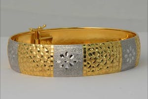 2290 - Elegante 18 karaats gouden Bicolor unisex armband - hollands keur kopen? Bied vanaf 500!