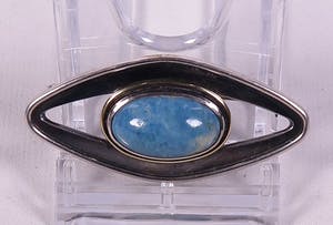 Zilveren broche met turquoise steen, eerste gehalte zilver. kopen? Bied vanaf 1!