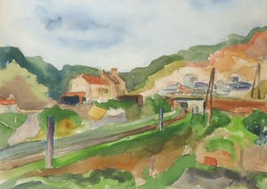 Jan Nolte - Aquarel, Zonder titel - Ingelijst kopen? Bied vanaf 1!