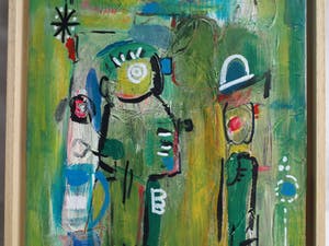 Jasper Banen - Acrylverf op doek , ingelijst , “De verhalenverteller” – 2006 kopen? Bied vanaf 85!