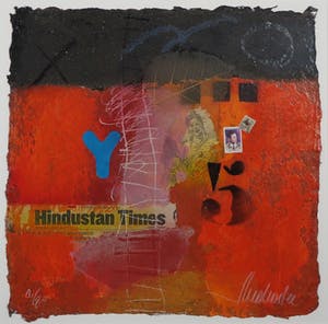 Theo Koster - Zeefdruk en collage, Zonder titel III - Ingelijst kopen? Bied vanaf 1!