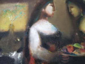 Niet of onleesbaar gesigneerd - Gulamov Farman S - 2 vrouwen met fruitschaal kopen? Bied vanaf 1!