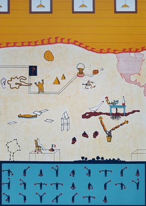 Jan Voss - Compositie waarin ontzettend veel gebeurt, litho kopen? Bied vanaf 50!