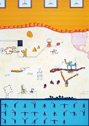 Jan Voss - Compositie waarin ontzettend veel gebeurt, litho verkocht voor € 50!
