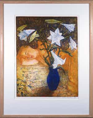 Marcel Schellekens - Kleurenets, Lelies voor Saskia - Ingelijst verkocht voor € 50!