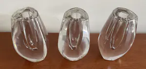 FM Konstglas - Drie design kristallen kandelaren kopen? Bied vanaf 35!