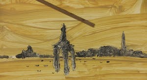 Hans van der Pennen - Klei, inkt en acryl op papier, Stadspoorten Venetië - Ingelijst kopen? Bied vanaf 1!