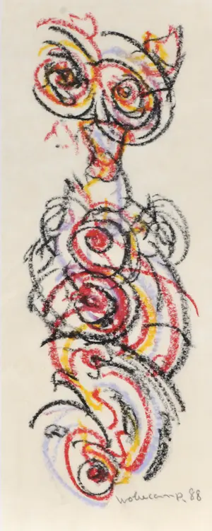 Theo Wolvecamp - Pastelkrijt, Abstracte compositie kopen? Bied vanaf 250!
