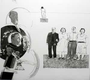 Kees Spermon - Ets/aquatint: Family scene I - 1970 verkocht voor € 50!