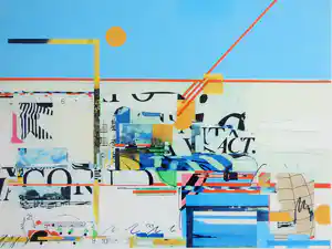 Sam Middleton - "OVERTONES" / KLEURZEEFDRUK / 73x88cm / KADER / SIG / 1999 verkocht voor € 75!